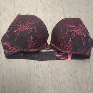 32C La Senza Black & Pink Strapless Up 2 Cups Bra